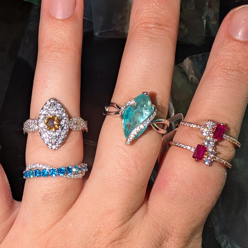 Elegant Silver and Blue Gemstone Ring